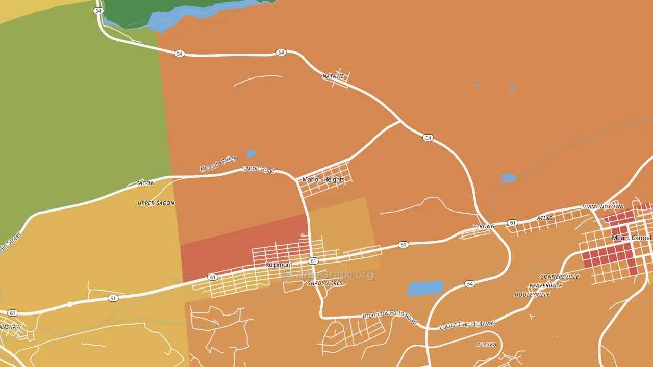 Marion Heights, PA Map of Theft Rates