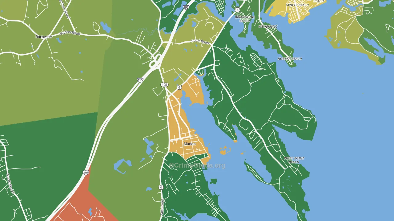 Marion, MA Map of Theft Rates