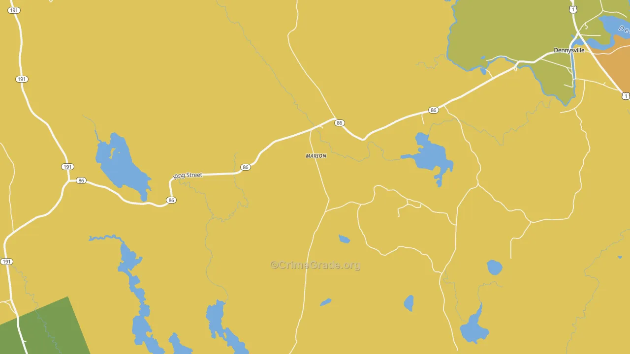 Marion, ME Map of Theft Rates