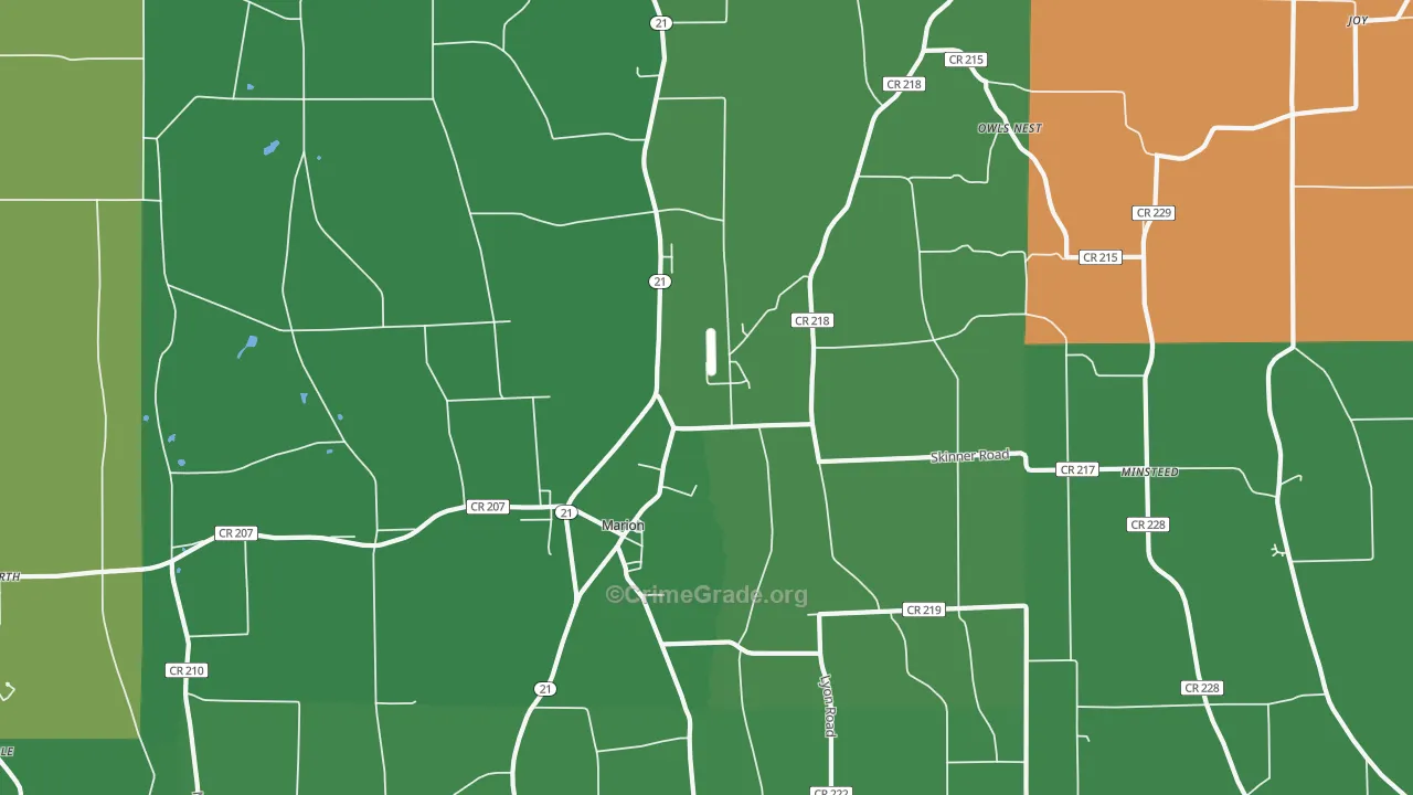 Marion, NY Map of Theft Rates