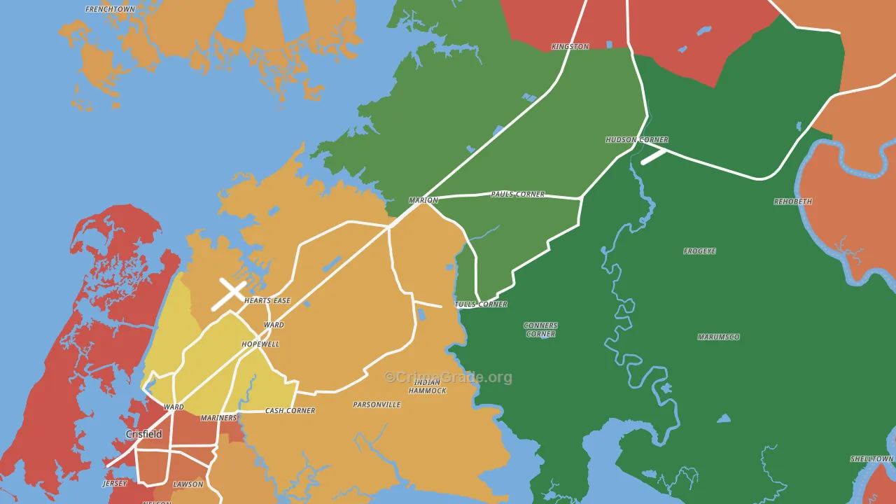 Marion Station, MD Map of Theft Rates