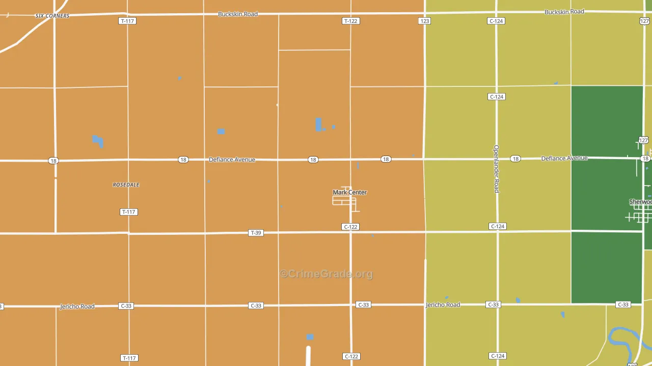 Mark Center, OH Map of Theft Rates