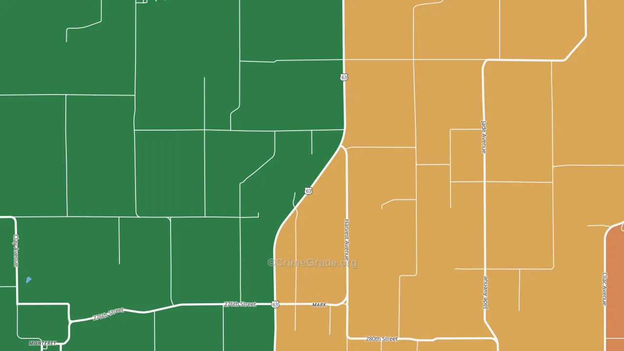 Mark, IA Map of Theft Rates