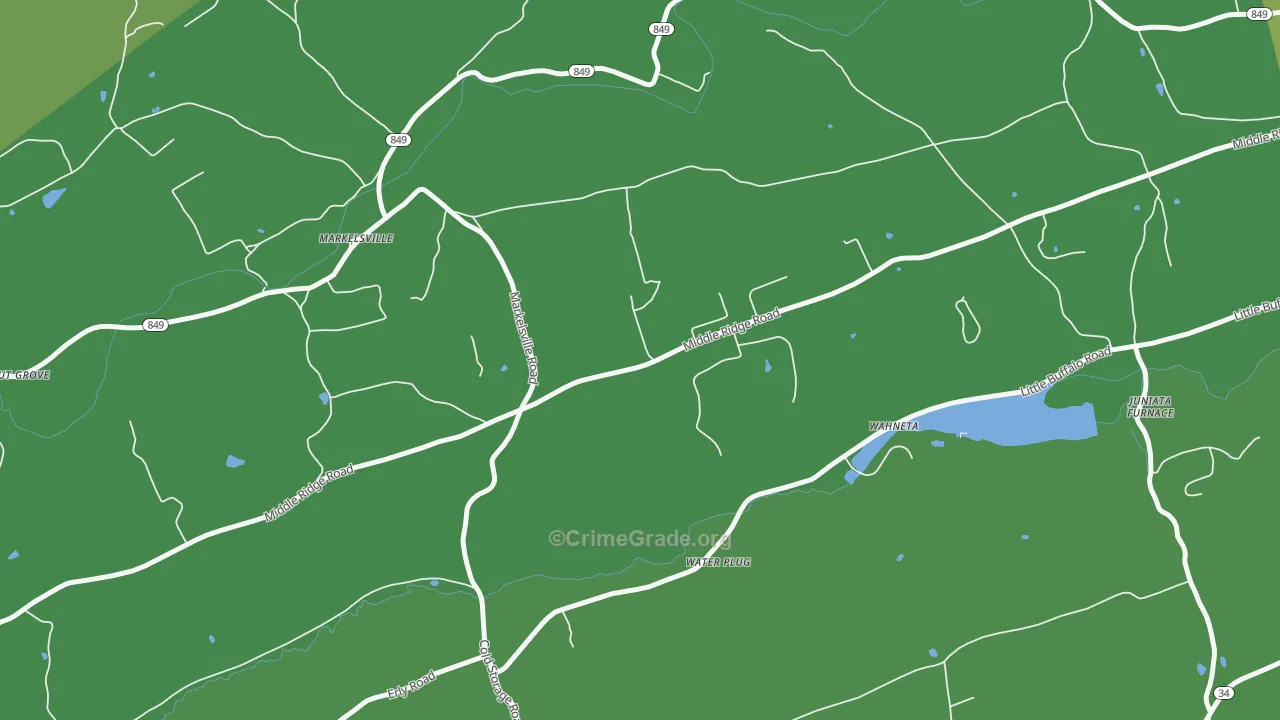 Markelsville, PA Map of Theft Rates