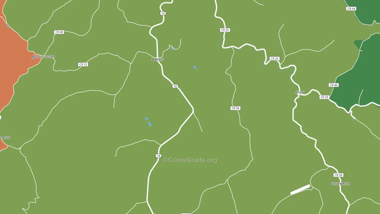 Market, WV Map of Theft Rates