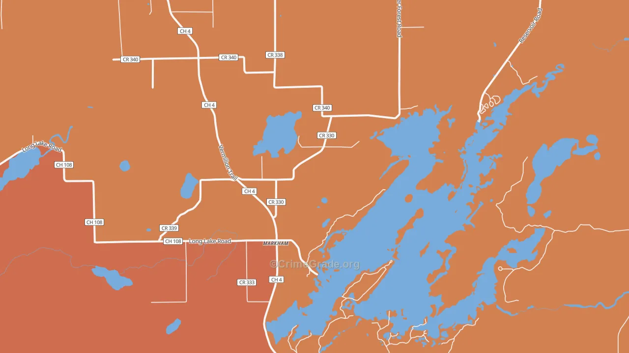 Markham, MN Map of Theft Rates