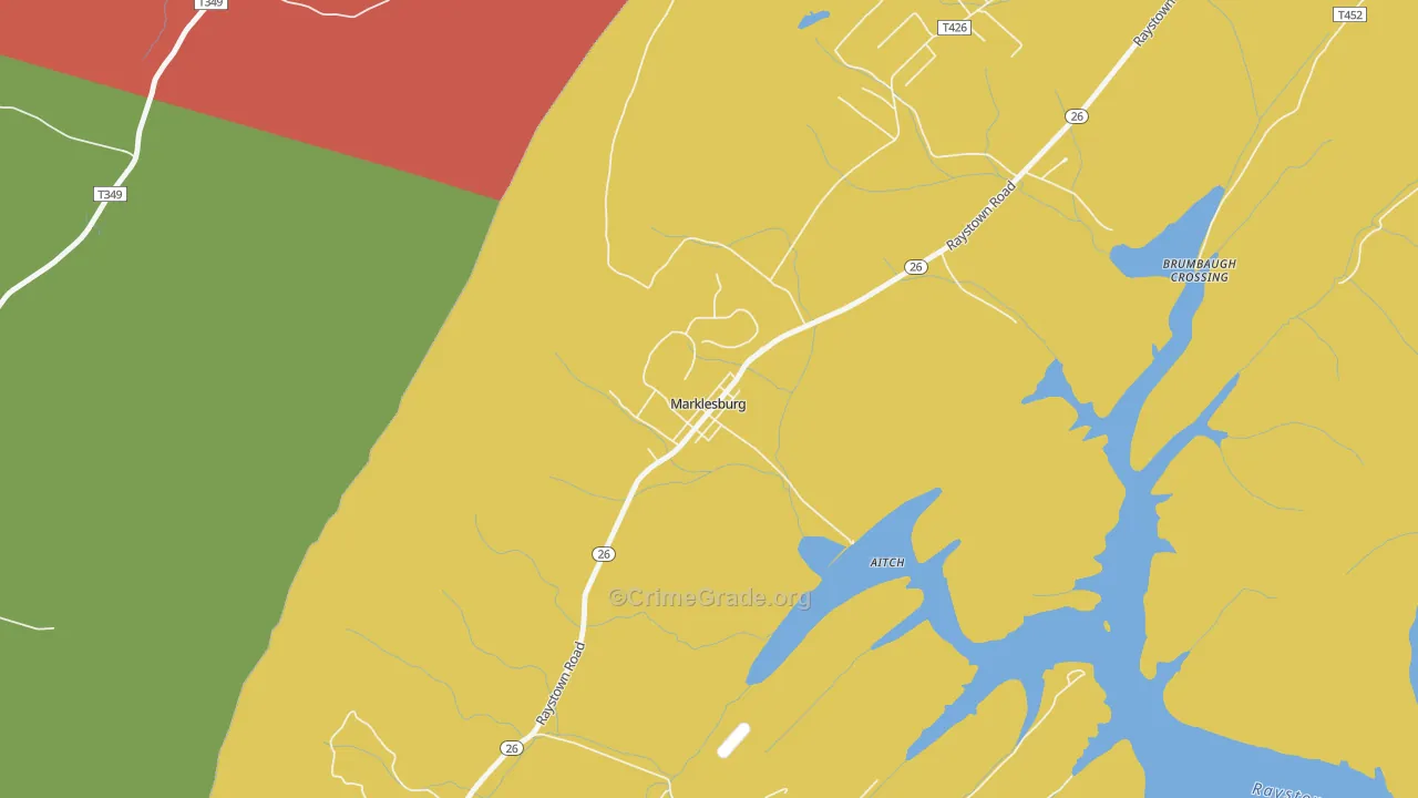 Marklesburg, PA Map of Theft Rates