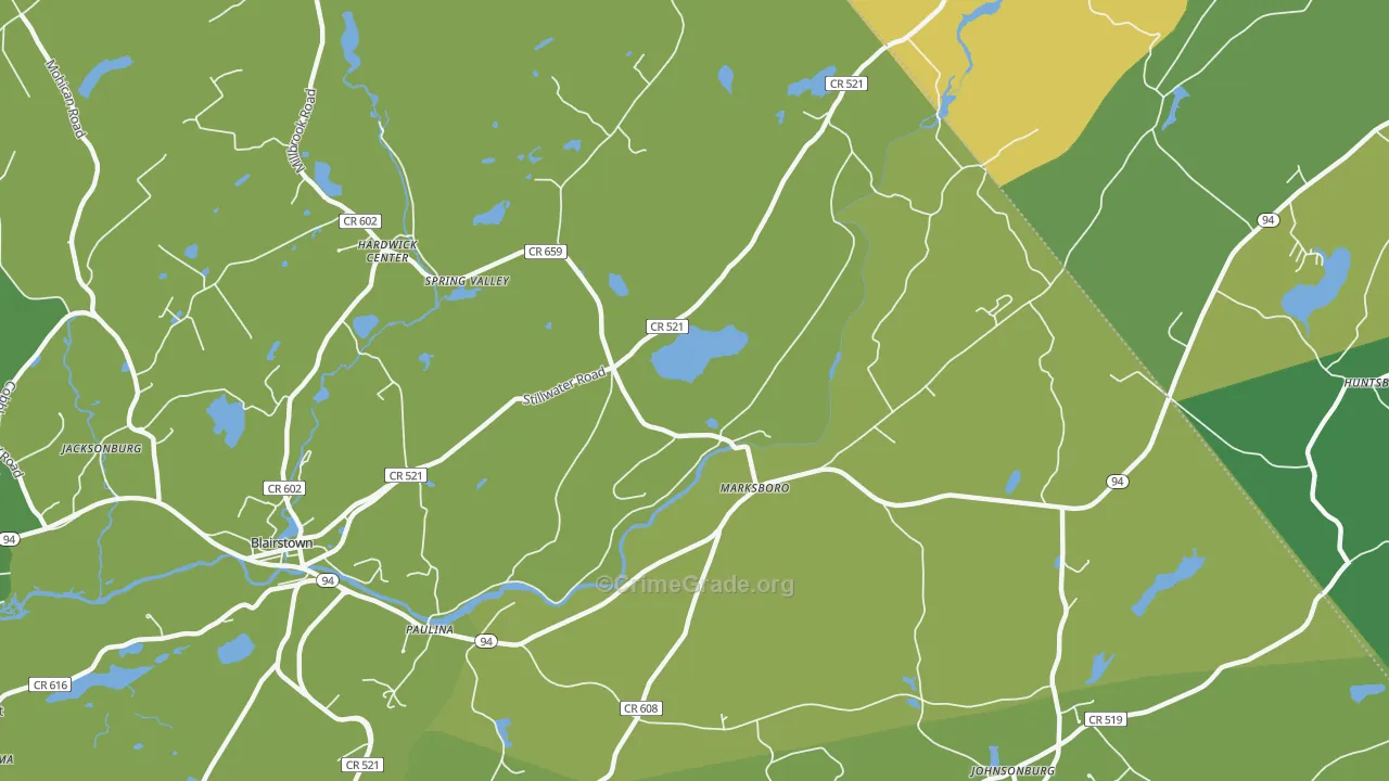 Marksboro, NJ Map of Theft Rates