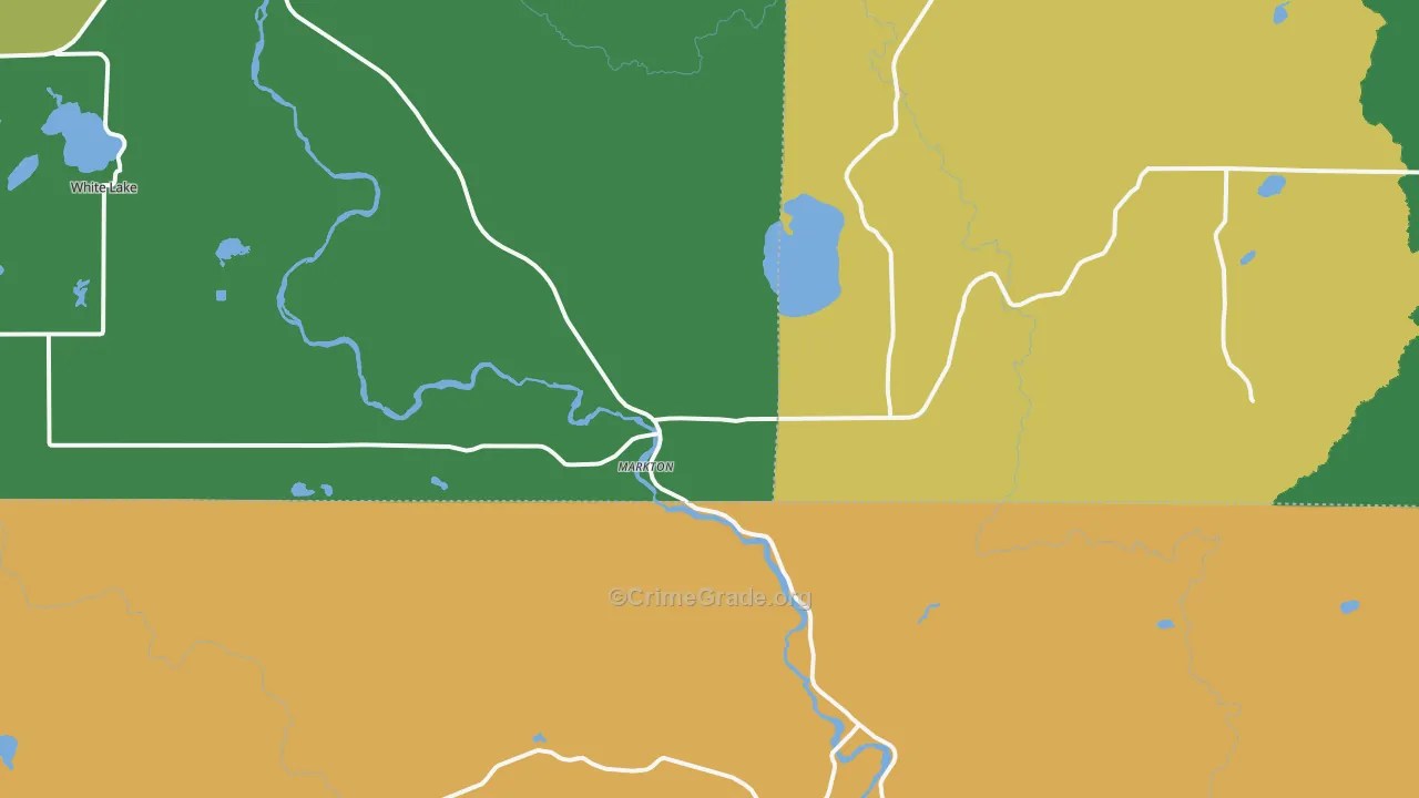 Markton, WI Map of Theft Rates