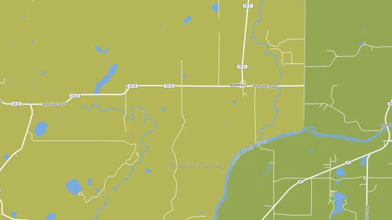 Markville, MN Map of Theft Rates
