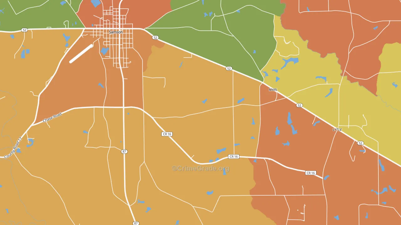 Marl, AL Map of Theft Rates