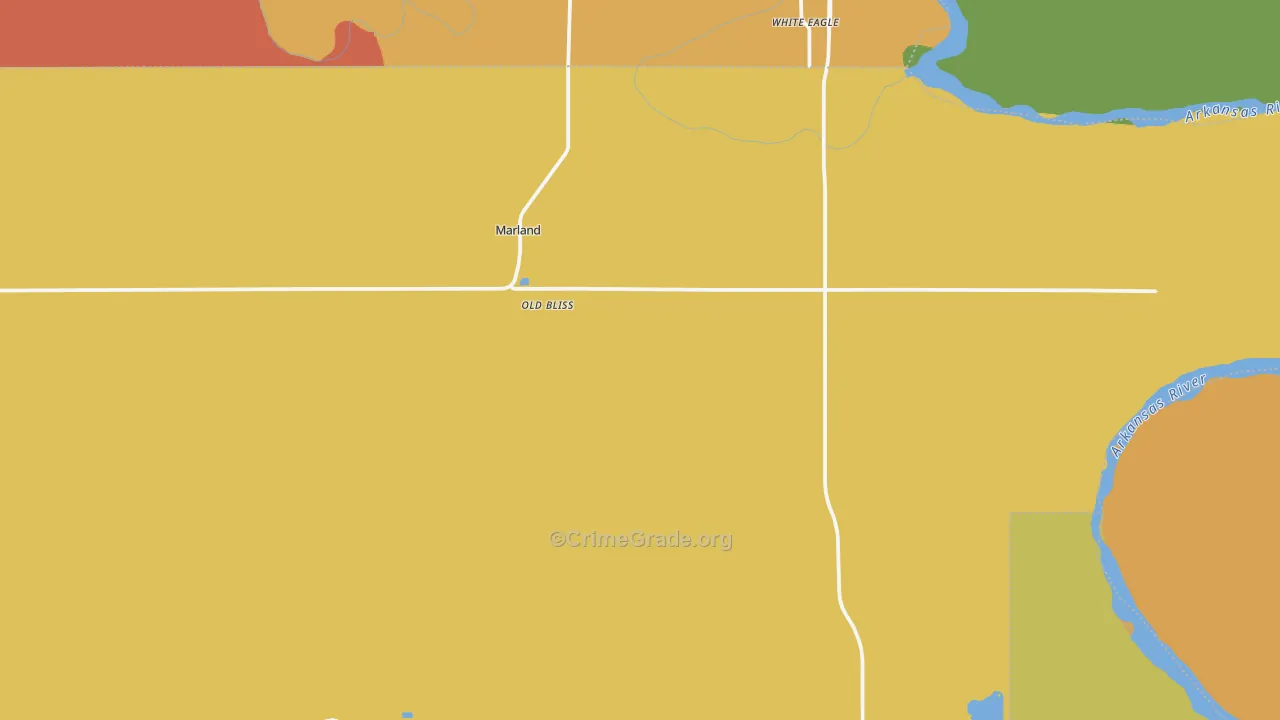 Marland, OK Map of Theft Rates