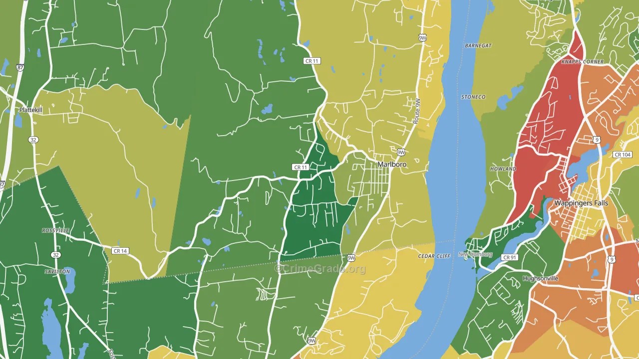 Marlboro, NY Map of Theft Rates