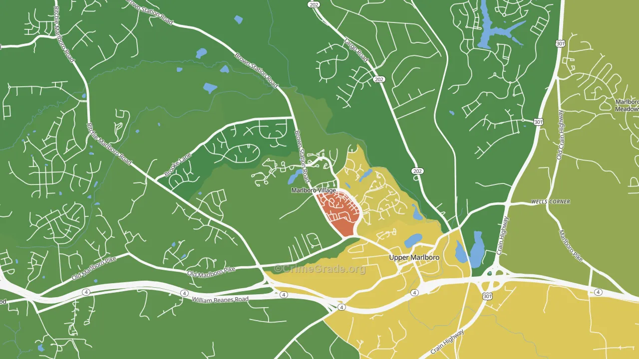 Marlboro Village, MD Map of Theft Rates