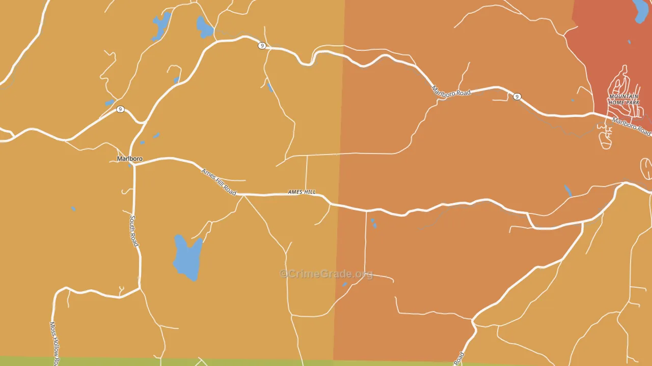Marlboro, VT Map of Theft Rates