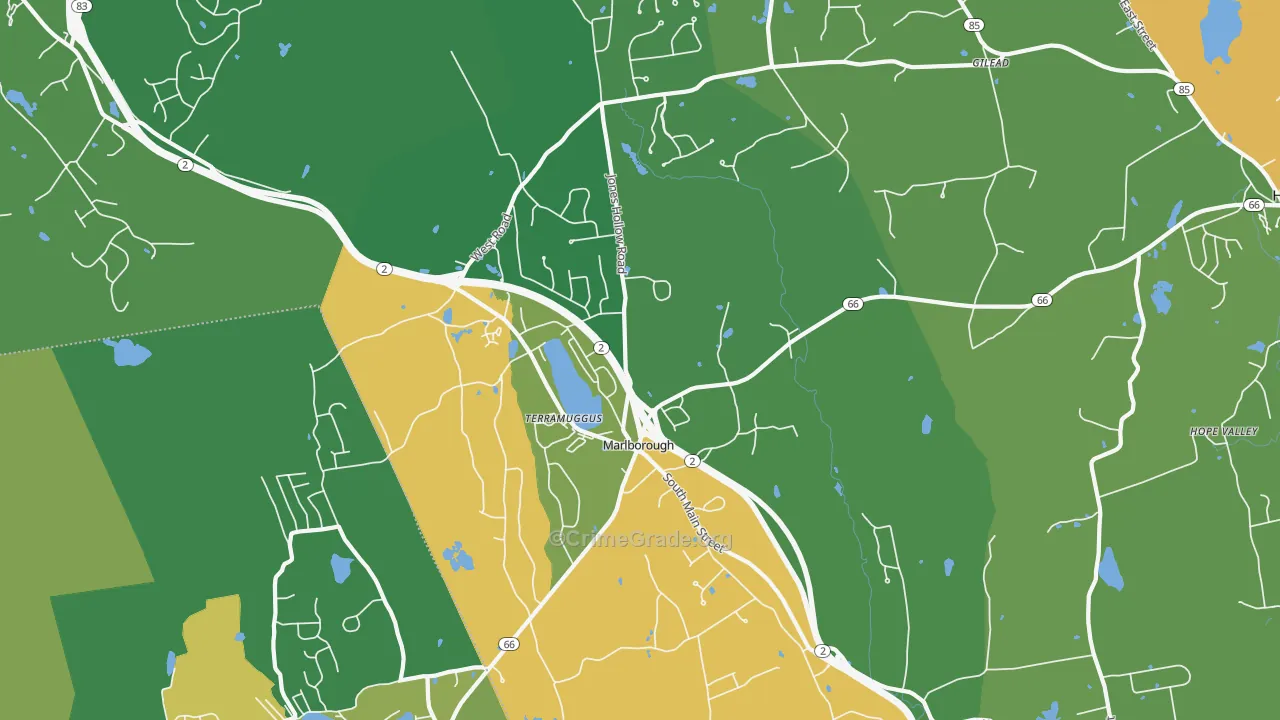 Marlborough, CT Map of Theft Rates