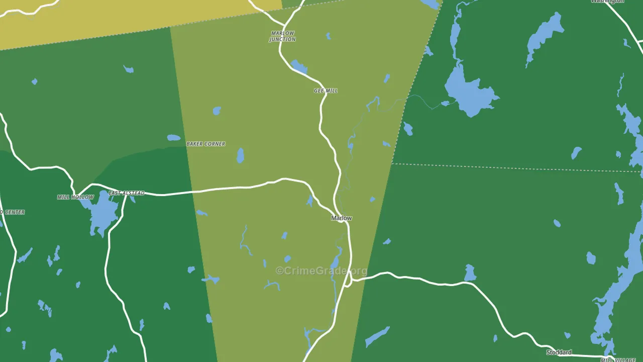 Marlow, NH Map of Theft Rates