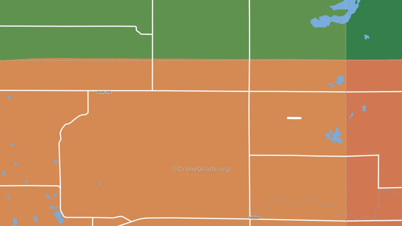 Marlow, SD Map of Theft Rates