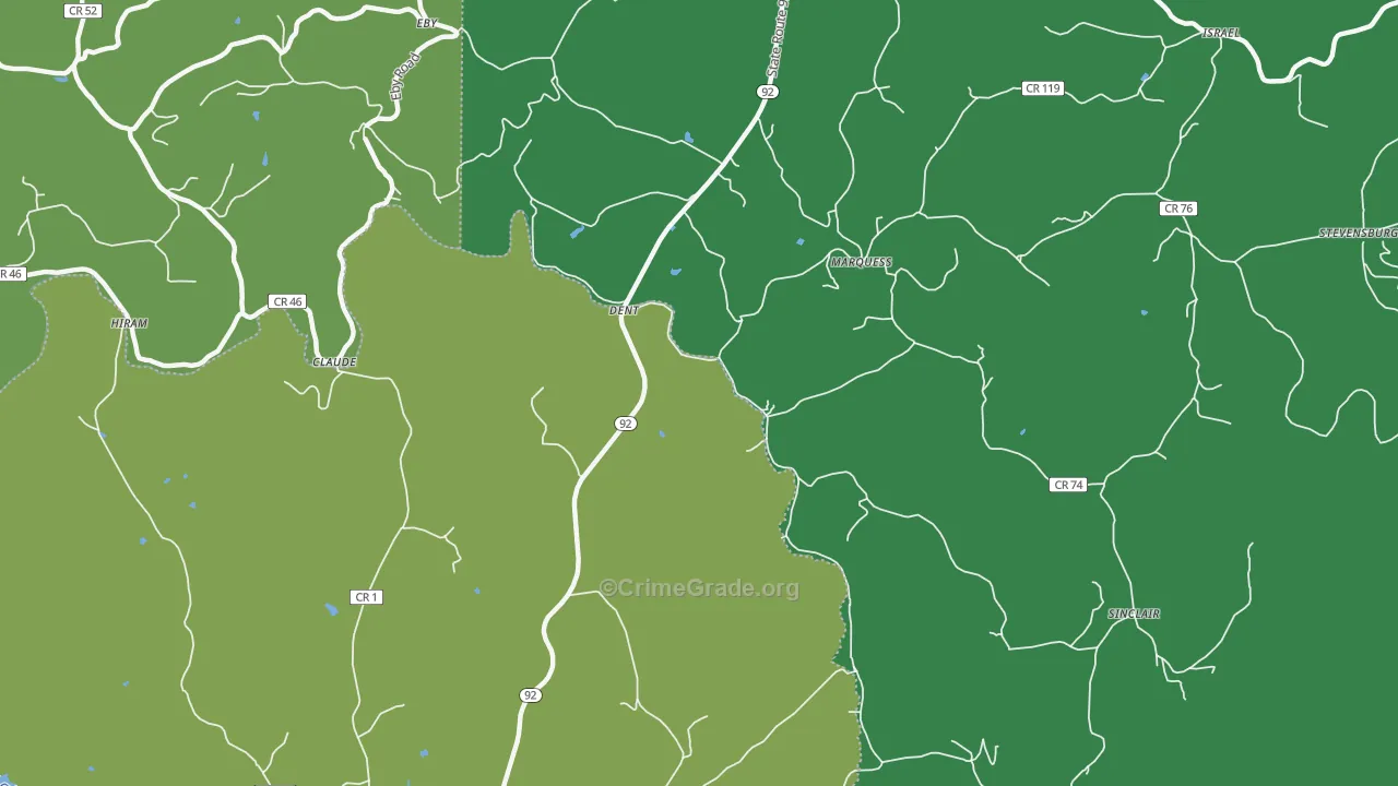 Marquess, WV Map of Theft Rates