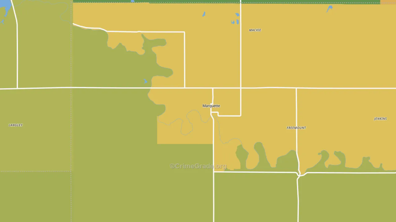 Marquette, KS Map of Theft Rates
