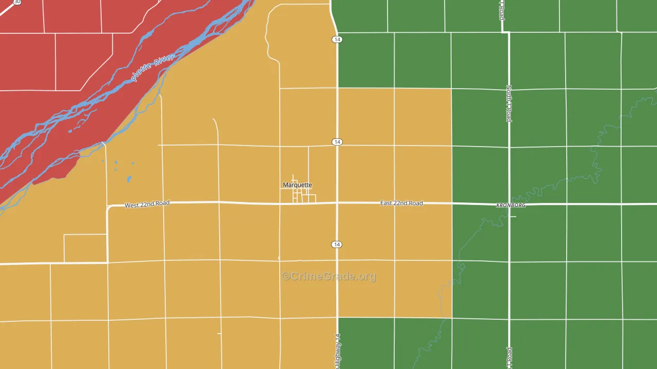 Marquette, NE Map of Theft Rates