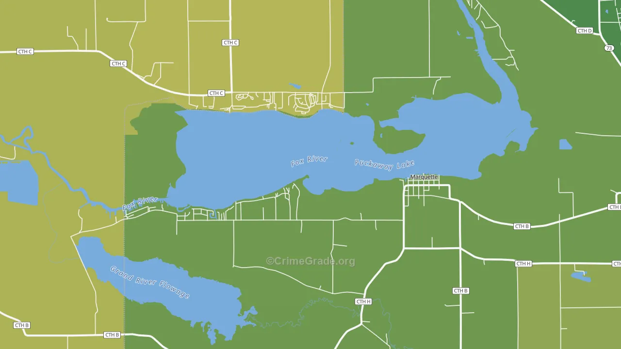 Marquette, WI Map of Theft Rates