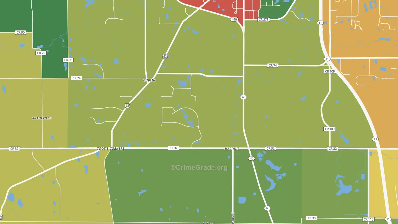 Marquis, OH Map of Theft Rates