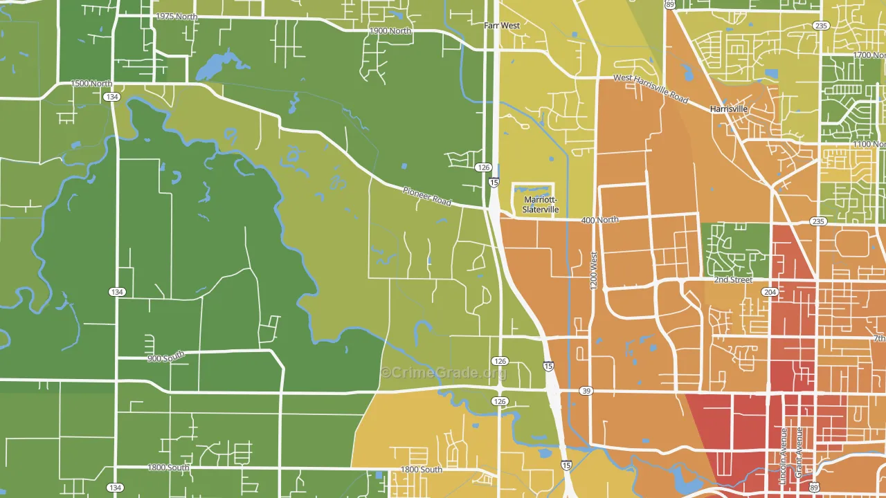 Marriott-Slaterville, UT Map of Theft Rates