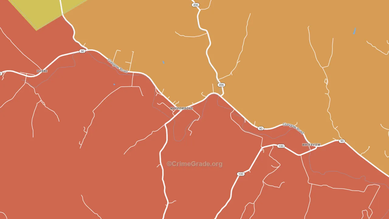 Marrowbone, KY Map of Theft Rates