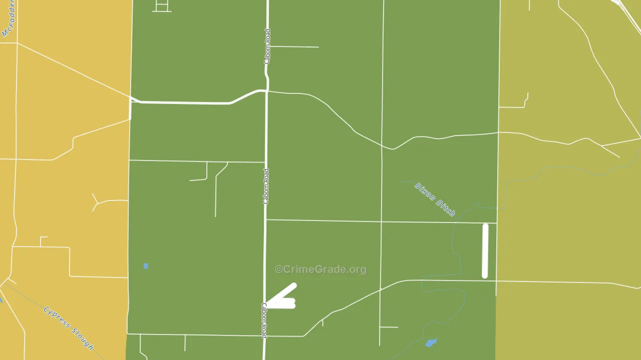 Marrs Center, IN Map of Theft Rates