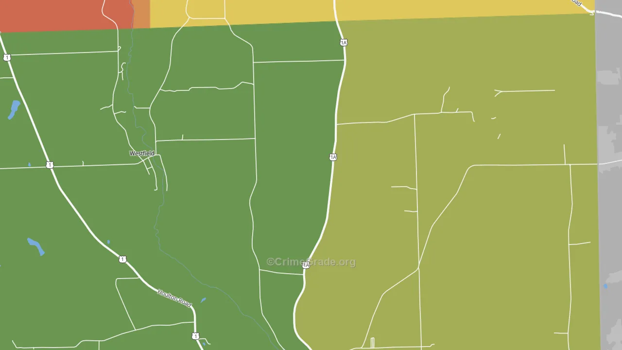 Mars Hill-Blaine, ME Map of Theft Rates