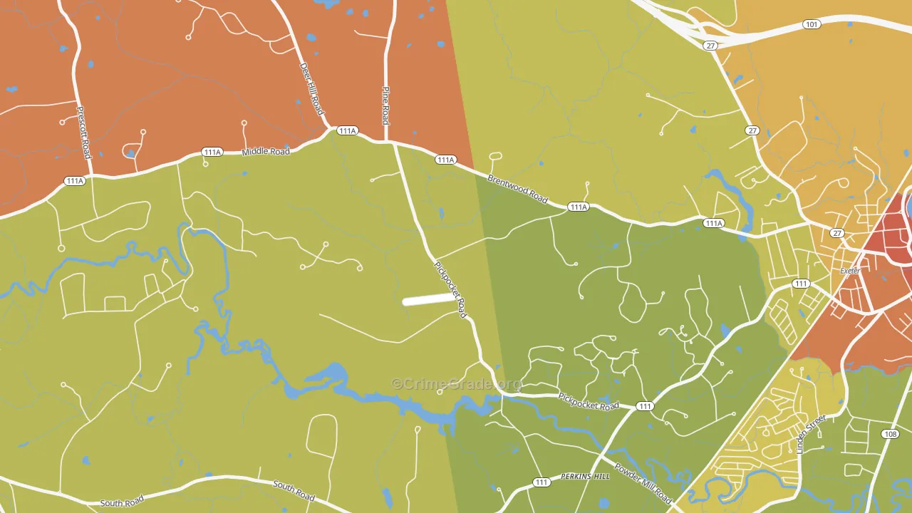 Marshall Corner, NH Map of Theft Rates