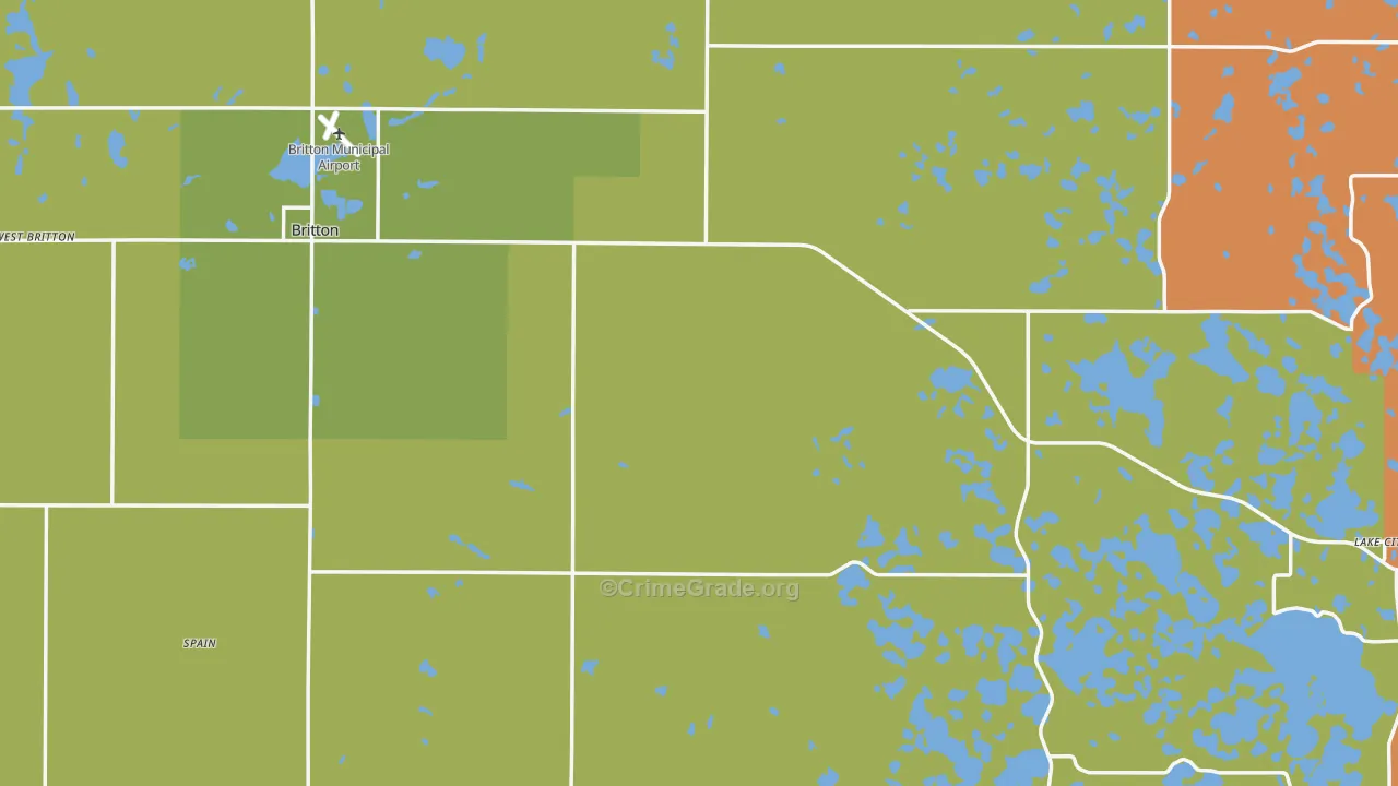 Marshall County, SD Map of Theft Rates