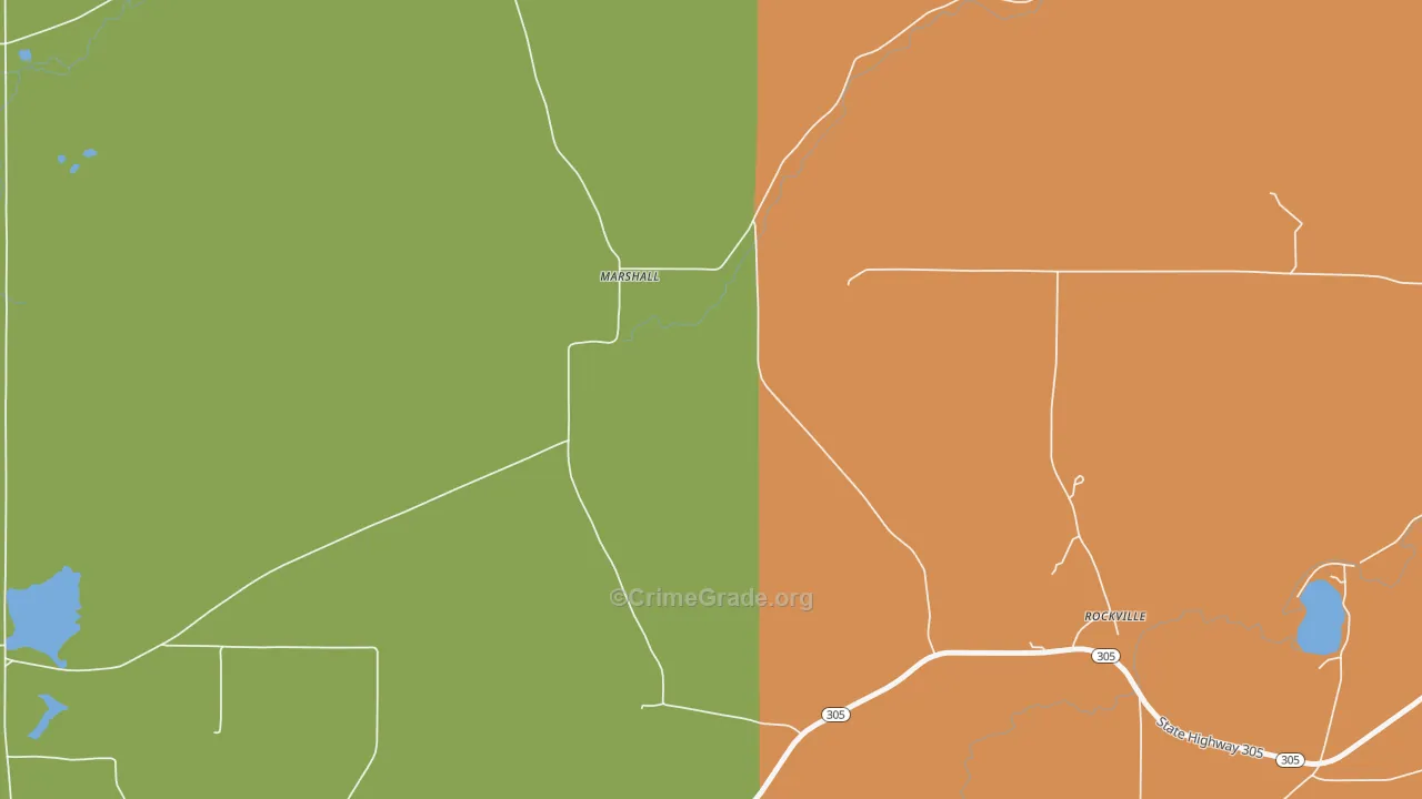 Marshall, NY Map of Theft Rates