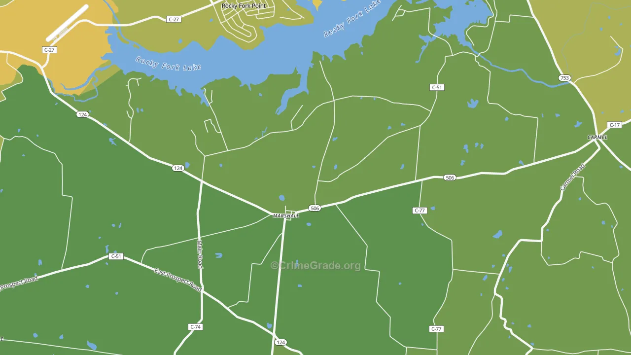 Marshall, OH Map of Theft Rates