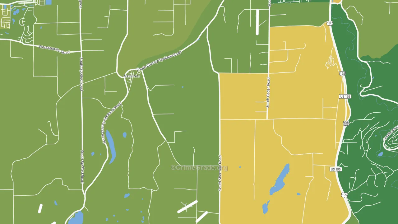 Marshall, WA Map of Theft Rates