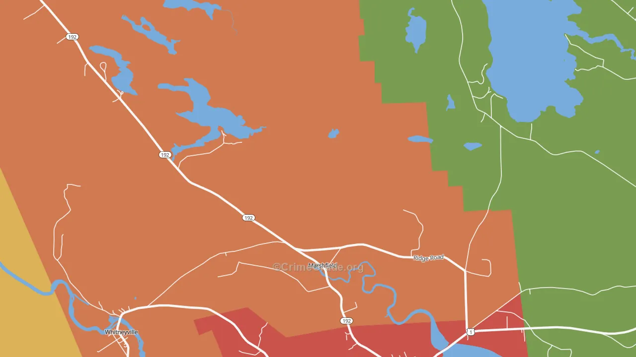Marshfield, ME Map of Theft Rates