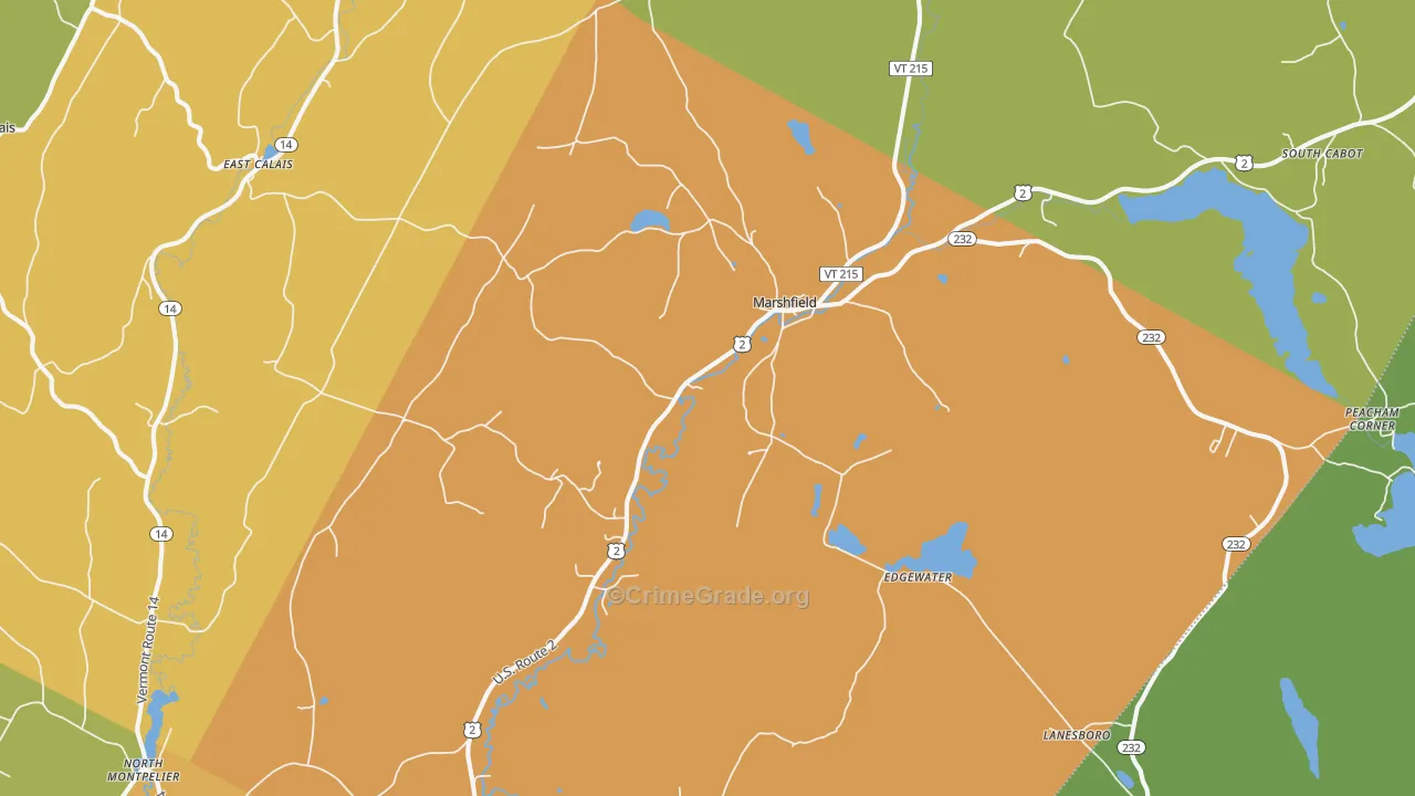 Marshfield, VT Map of Theft Rates