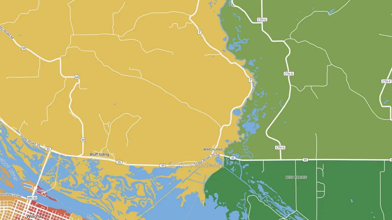 Marshland, WI Map of Theft Rates