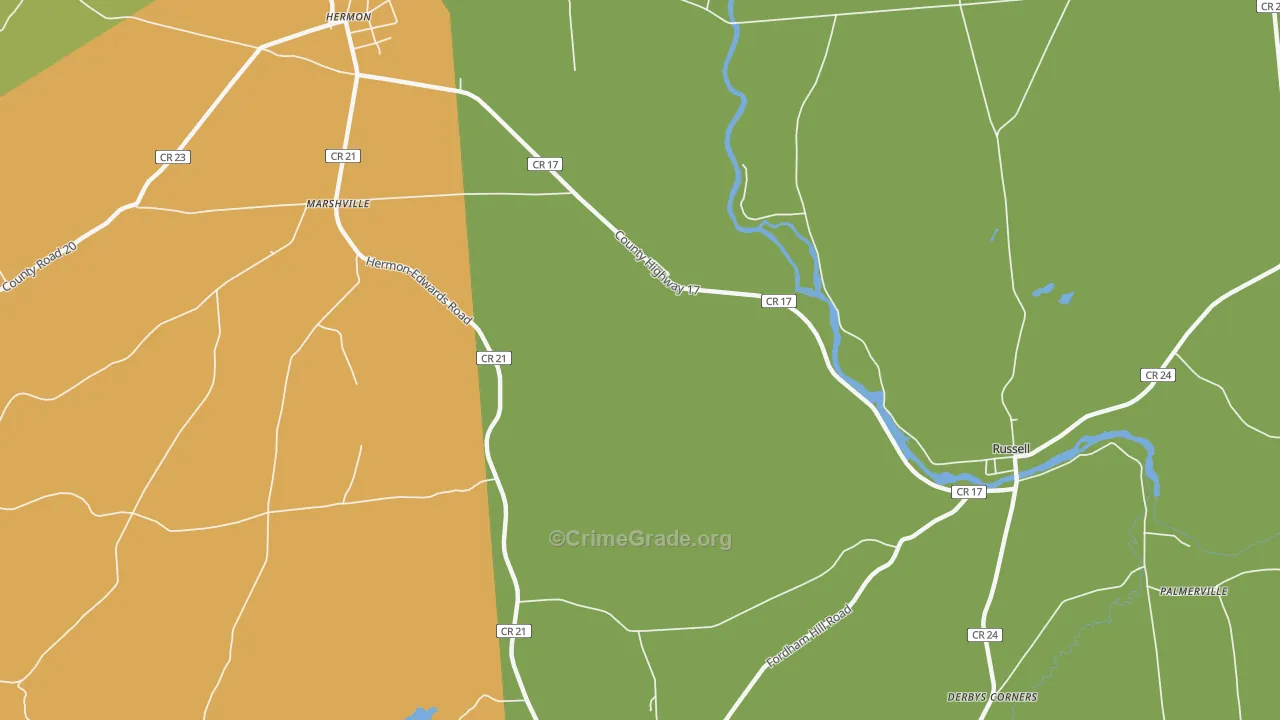 Marshville, NY Map of Theft Rates