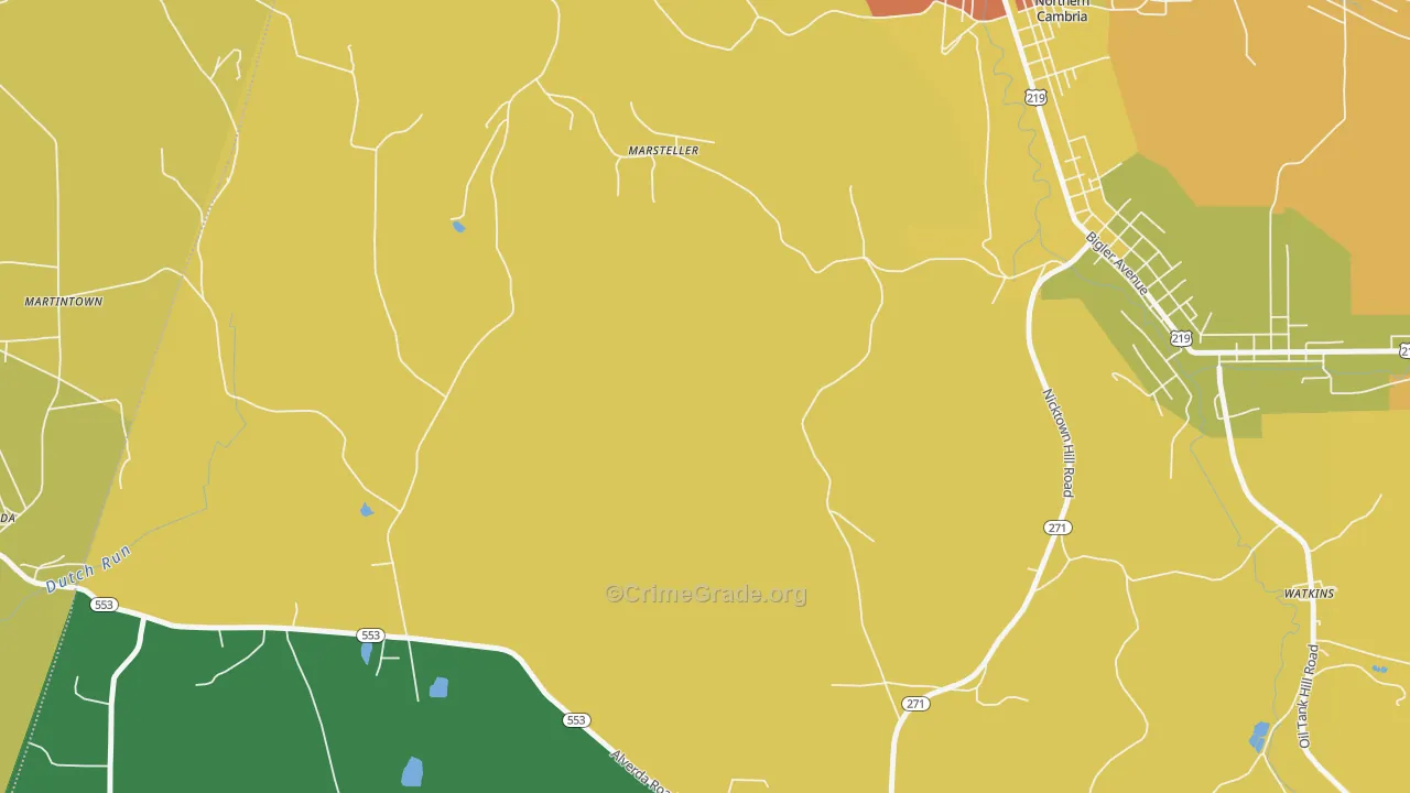 Marsteller, PA Map of Theft Rates