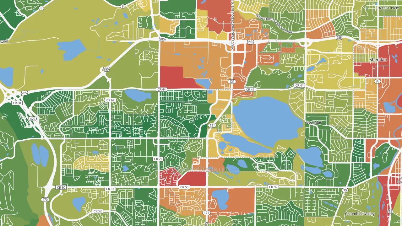 Marston, Littleton, CO Map of Theft Rates