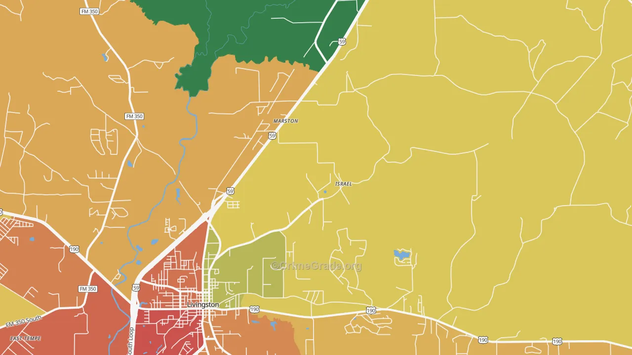 Marston, TX Map of Theft Rates