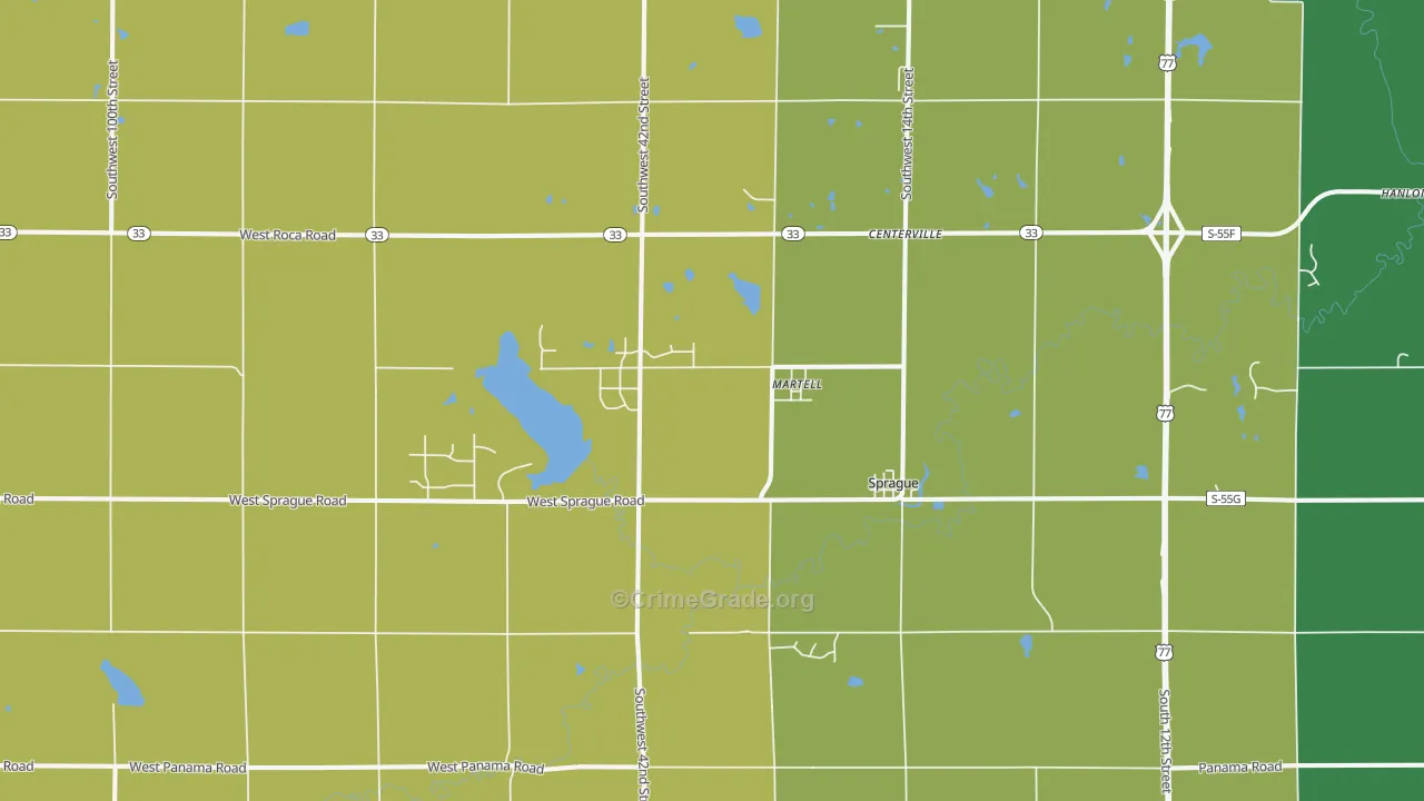 Martell, NE Map of Theft Rates