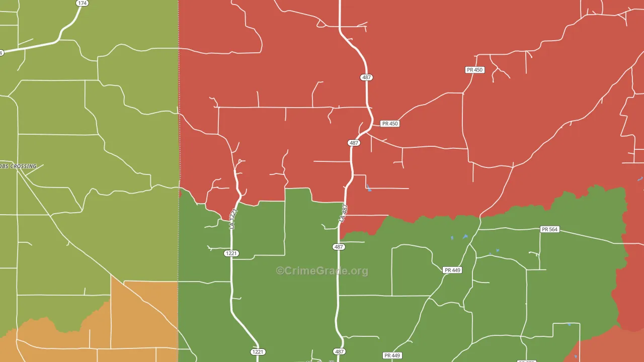 Marthaville, LA Map of Theft Rates