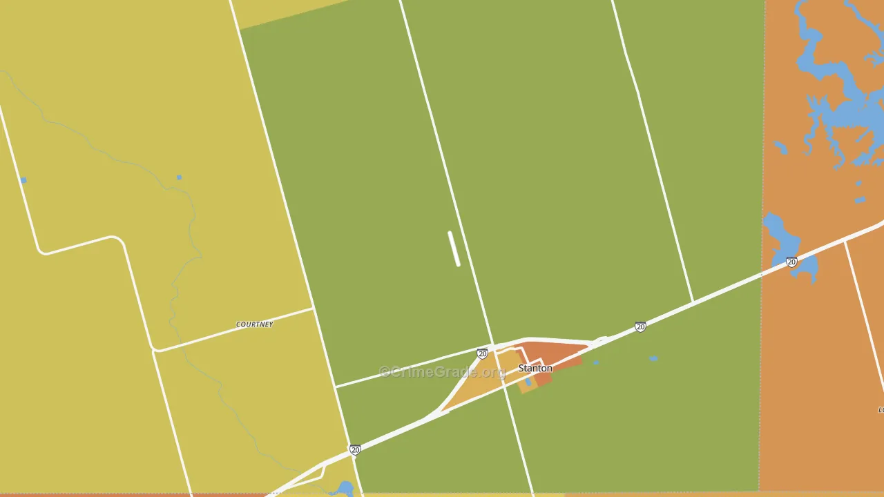 Martin County, TX Map of Theft Rates
