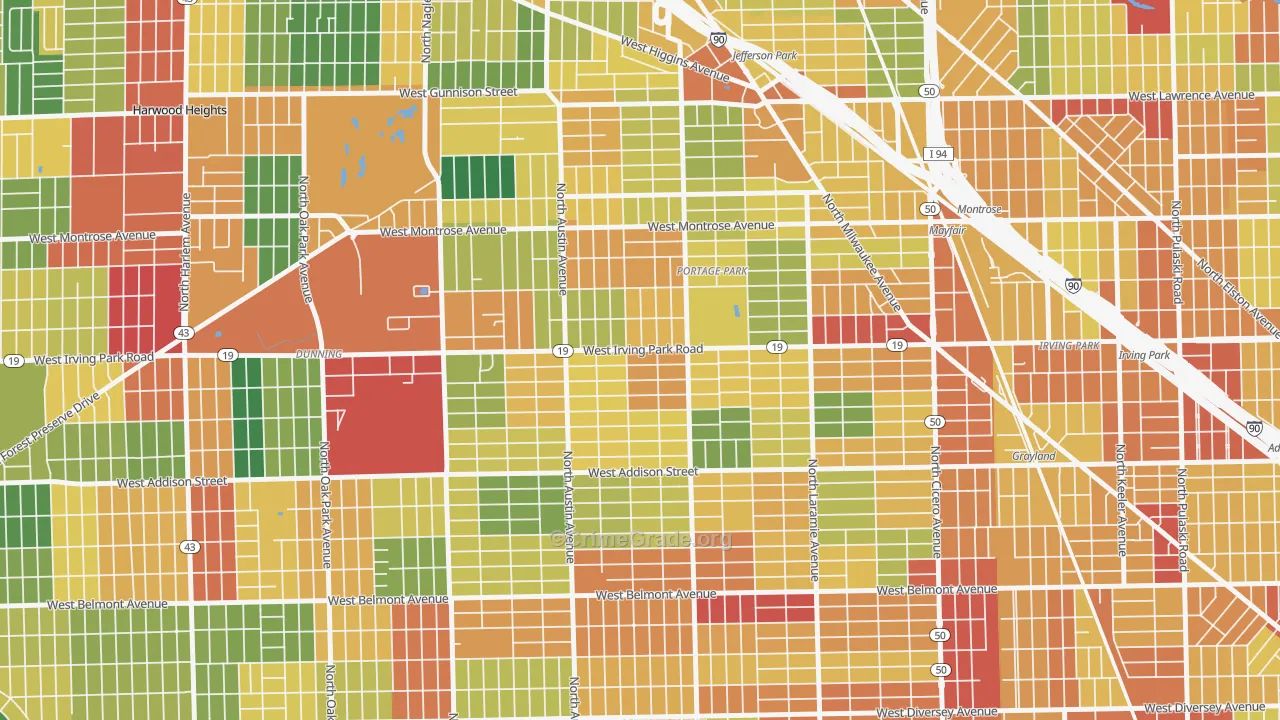 Martin Luther, Chicago, IL Map of Theft Rates