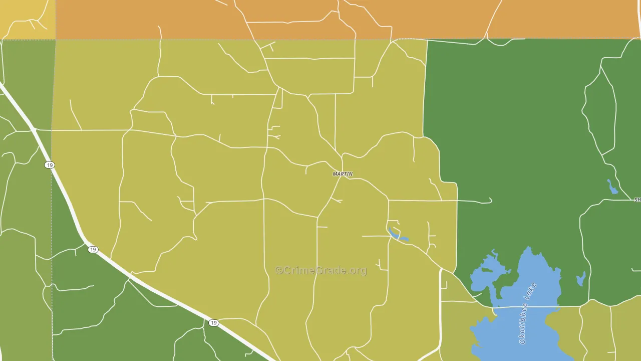 Martin, MS Map of Theft Rates
