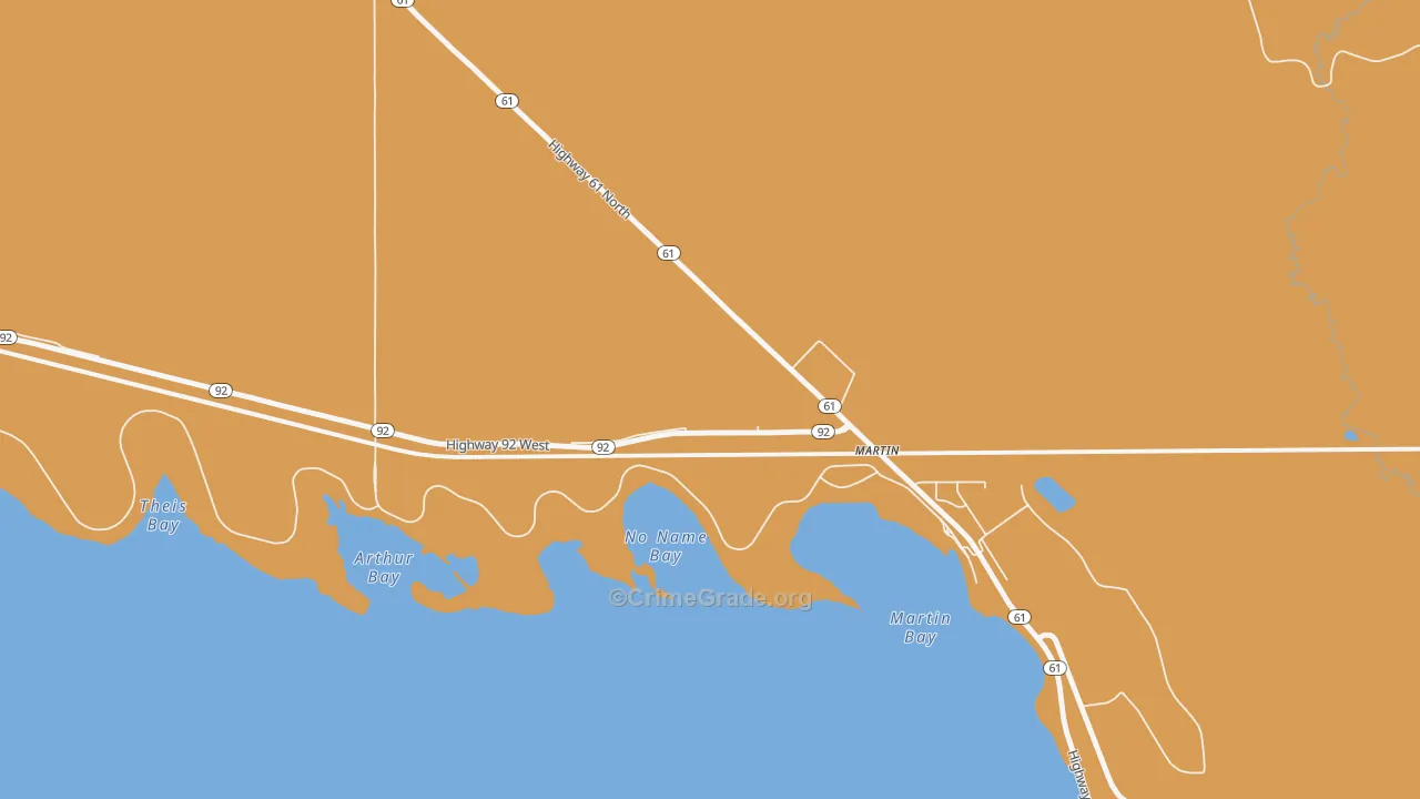 Martin, NE Map of Theft Rates