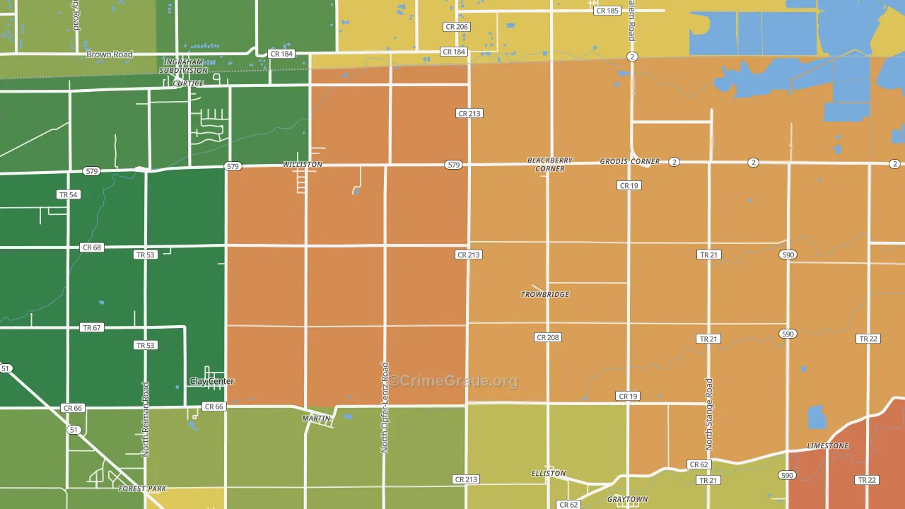 Martin, OH Map of Theft Rates